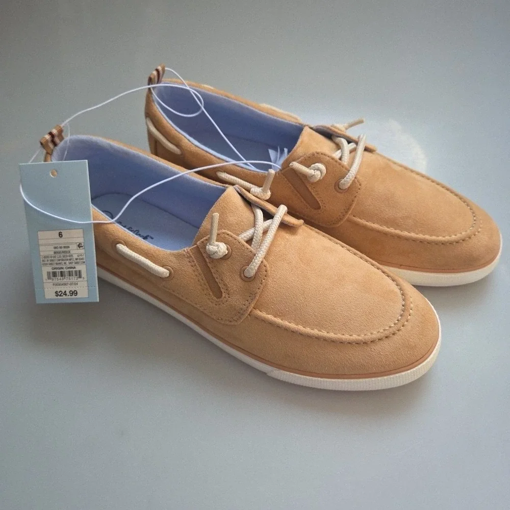 Cat &‎ Jack Reece Boat Shoes size 6 - Beige - NEW